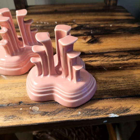 Tri-pod Fiesta candle stick set (rose) - Picture 2 of 5